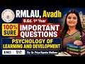 RMLAU Psychology of Learning &amp; Development Most Important Questions | B.Ed 1st Year Avadh University