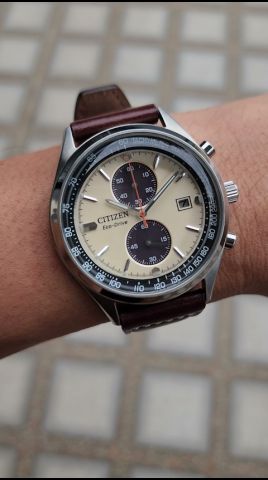 Citizen Chandler Eco Drive Chonograph CA7020-07A Panda Style - YouTube