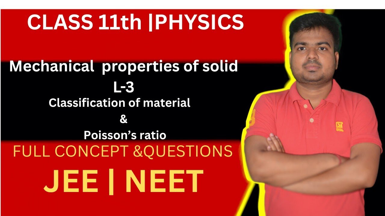 Mechanical properties of solids Classification of material & poisson's ratio