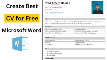 Create Best CV for Free in MS Word | Best CV Format 2022