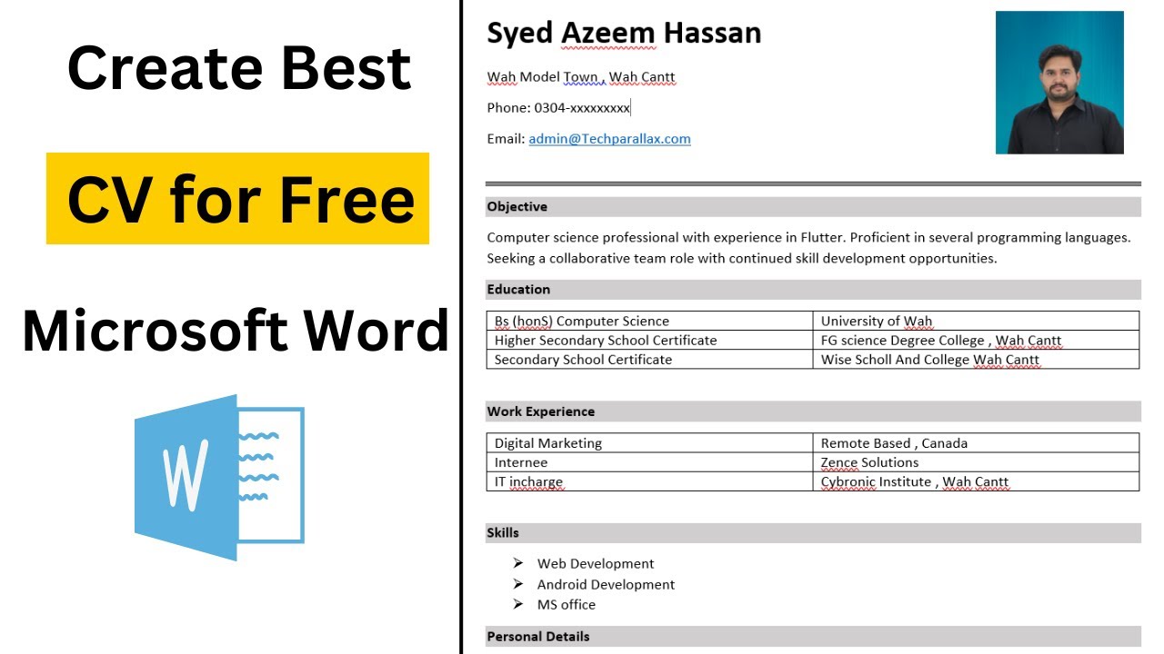 How To Make Simple Easy CV In MS Word In Urdu Hindi How To Create 