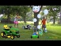 lawn mower fun for kid play using Jumping Beans® Bubble 'N Go Mower