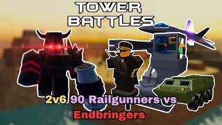 INSANE 2v6 90 Railgunners vs Void and Endbringers Challenge in Roblox Tower Battles
