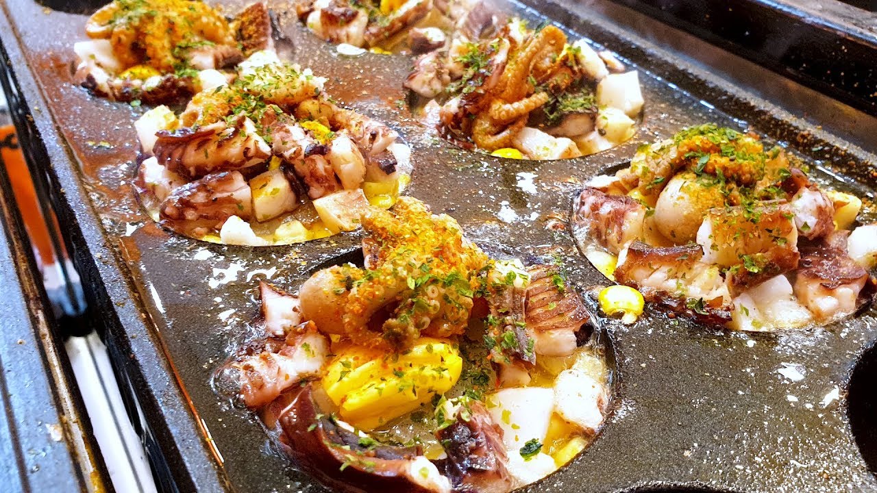 Удивительный король Такокайки, Гигантские Такояки, хлеб из осьминога, корейская уличная еда