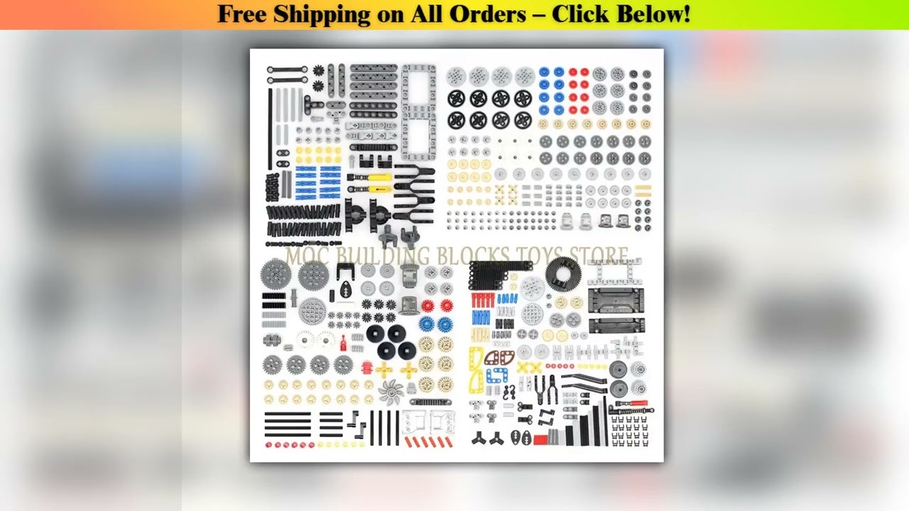 HighTech Technical Parts Pin Beam Liftarm Axle Connector Panel Gear Car Motorcycle Building Blocks