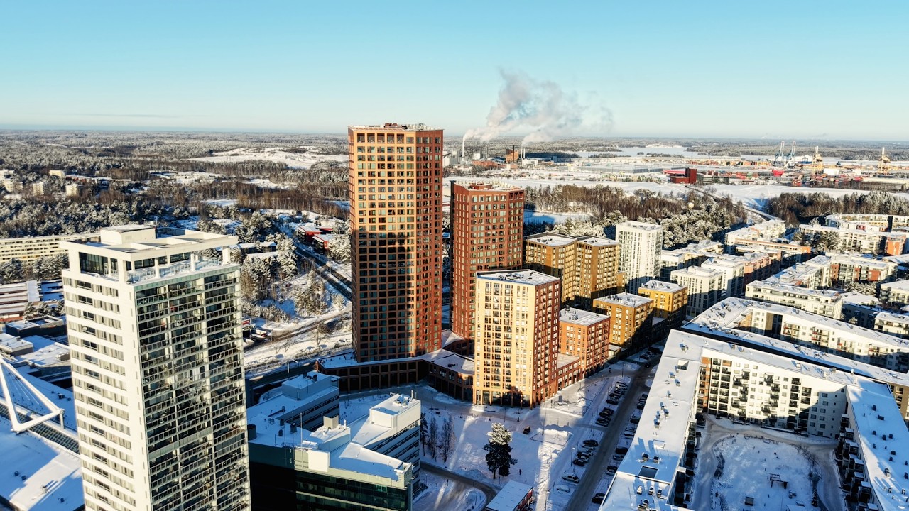 Helsinki Vuosaari Towers (Atlas, Hyperion and Cirrus), February 2026, DJI Mini 5 Pro