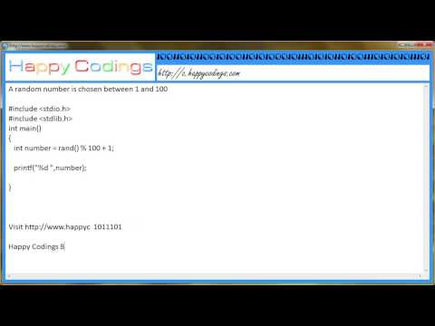 A random number is chosen between 1 and 100 c code example