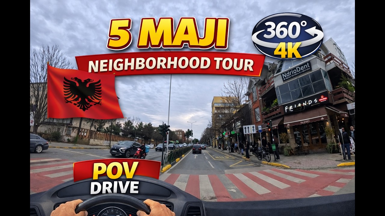 5 Maji Neighborhood Tour | Tirana from the Center | 360° POV Drive (4K)