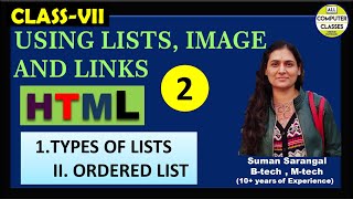 Celebrity LEARN HTML |  Part 6 | Types of  LISTS | Ordered Lists  |All Computer Classes Profile