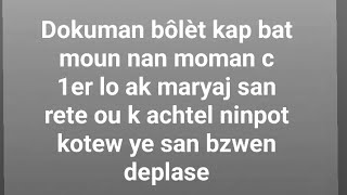 Dokuman bôlèt kap bat moun nan moman c 1er lo ak maryaj san rete ou k achtel ninpot kotew ye en pdf