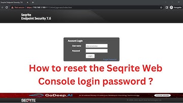 [Seqrite] How to reset the Seqrite Web Console login password? #seqrite