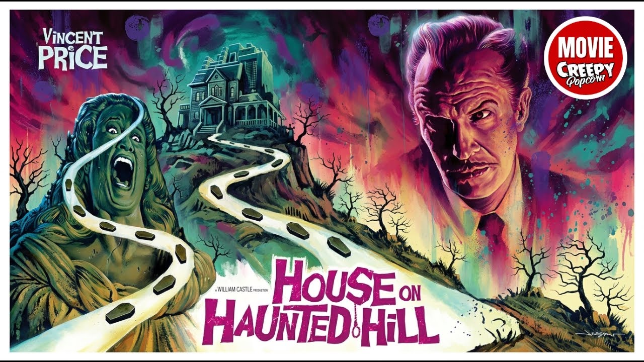 HOUSE ON HAUNTED HILL | 4K | Vincent Price | Classic HORROR Movie | Creepy Popcorn