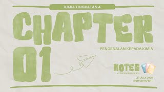 KIMIA Tingkatan 4: Bab 1 Pengenalan kepada Kimia