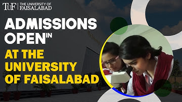 Admission open at The University of Faisalabad