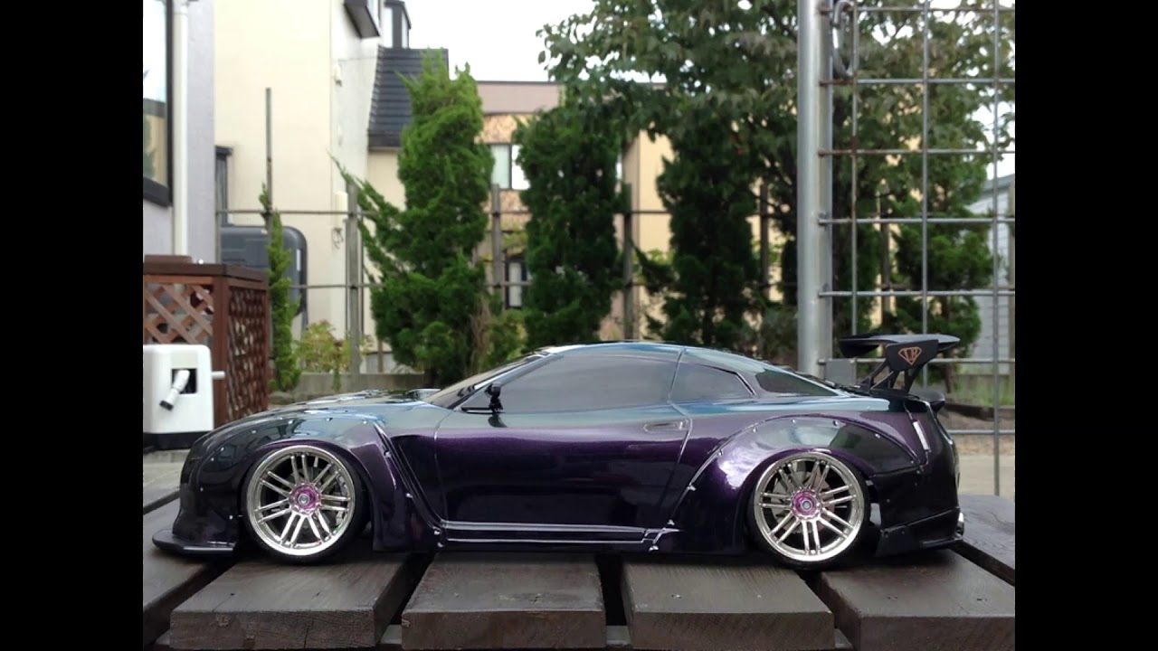 ラジコンボディ制作 テツジン R35 Gt R 偏光色パープル グリーン 完成画像集 ラジコンボディ塗装見える化 Youtube