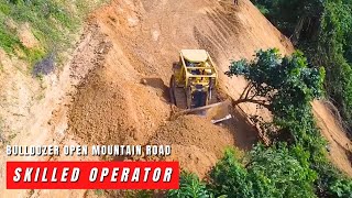 : Unbelievable Dozer Operator Skill CAT D6R XL Opening Forest Road, Dozer Working in Mountain