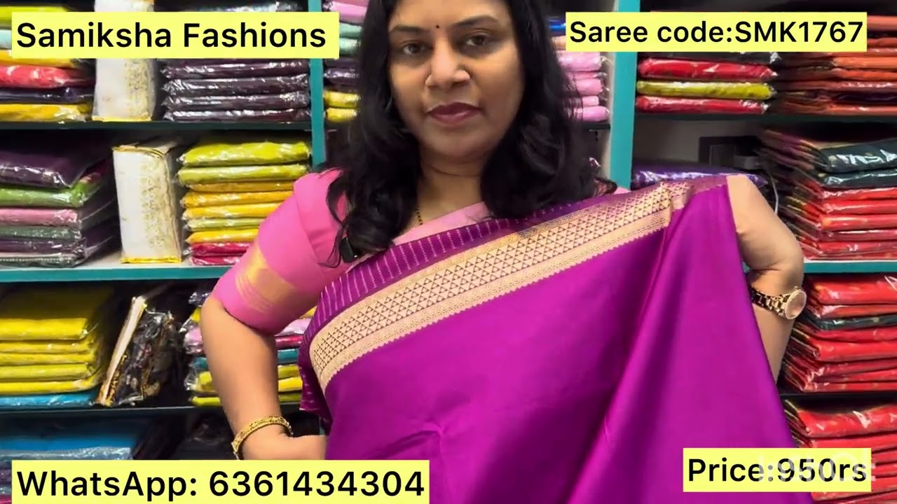 Wholesale saree collections in R R Nagar Bangalore | Samiksha Fashions | Semi Mysore Crepe Sarees