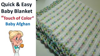 Quick & Easy Crochet Baby Blanket /Afghan 'Touch of Color Baby Afghan  Tutorial  #MakeitPremier