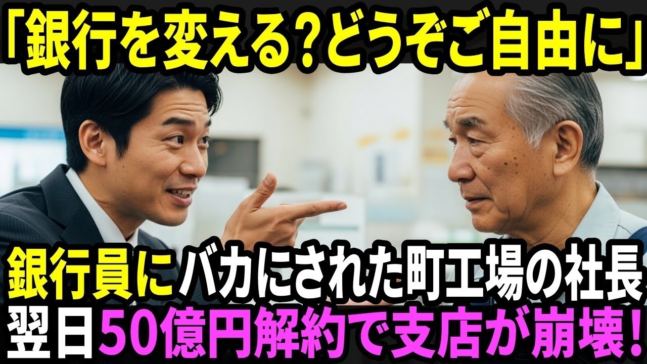 「銀行を変える？どうぞご自由に」工場経営42年の社長を嘲笑した銀行員──翌日、50億円解約で支店が崩壊！