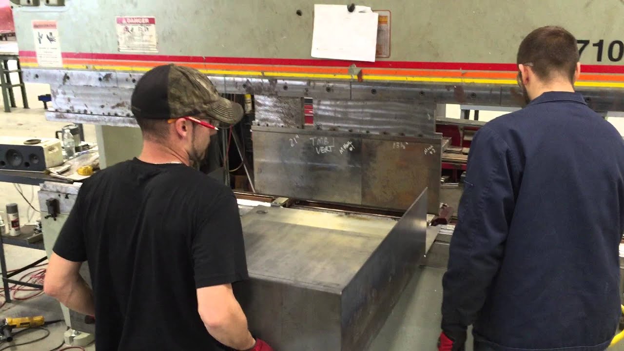 Press Brake In Action. Bending Motor Boxes YouTube