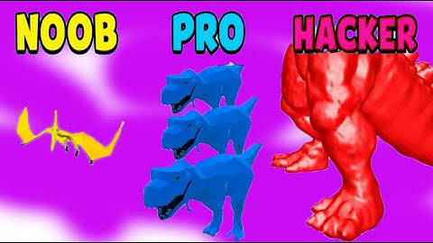 NOOB vs PRO vs HACKER - Dino Crowd  - Gameplay (iOS,Android)