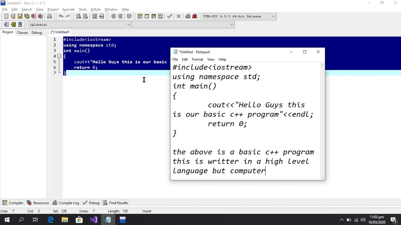 Basic look of c++ program - YouTube