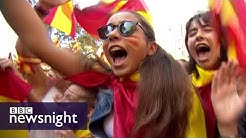 'Stand up if you're Spanish': The Catalans who back Madrid - BBC Newsnight
