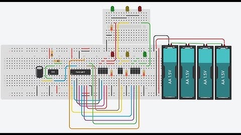Semáforo de dos vías con Circuito integrado 4017 y 555 Astable