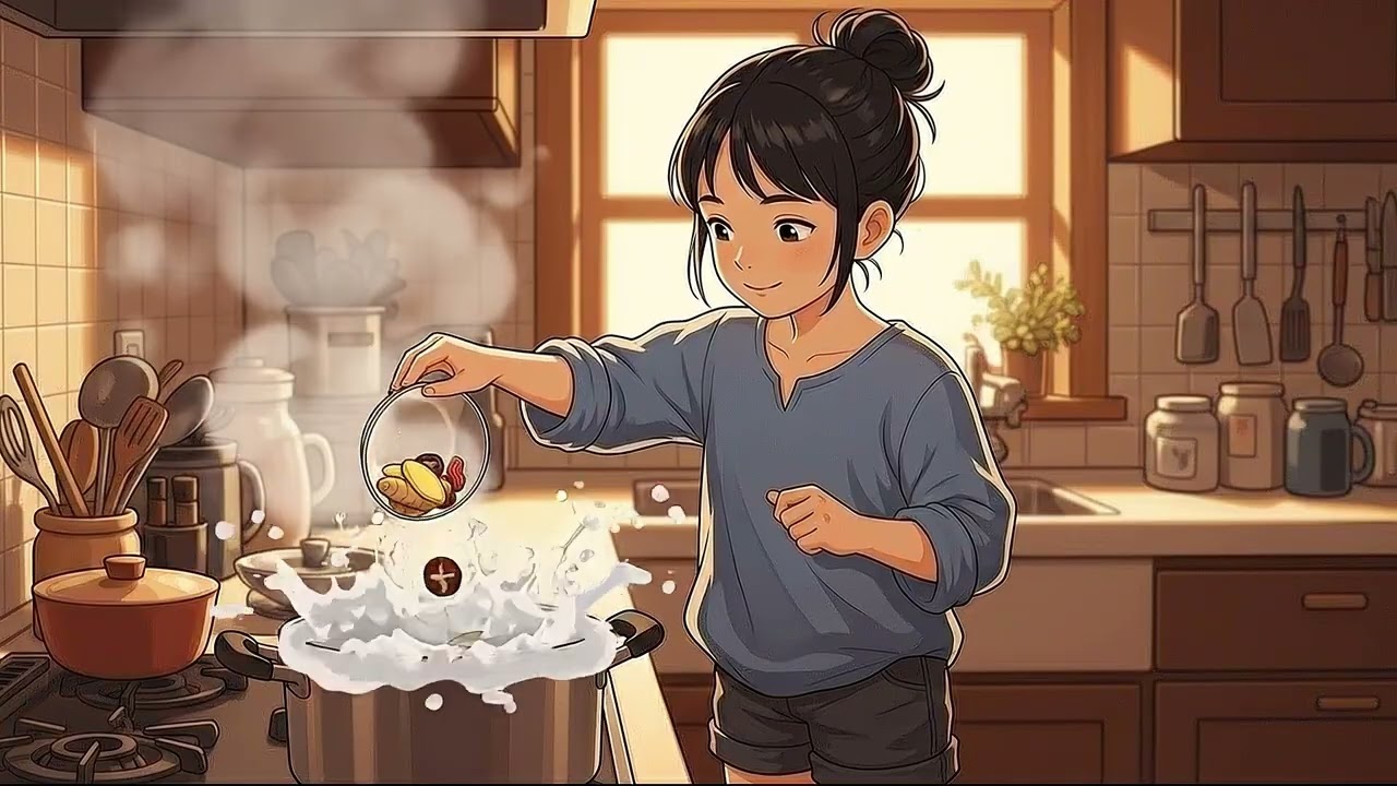 A Rainy Evening on the Floating House | Cooking Fish Soup, Feeding Chickens & Rain on Water 🌧️🏠