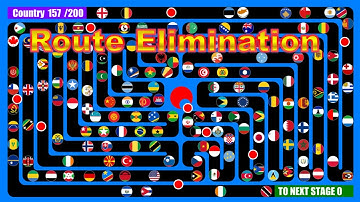 Route Elimination ~200 countries marble race #23~ in Algodoo | Marble Factory