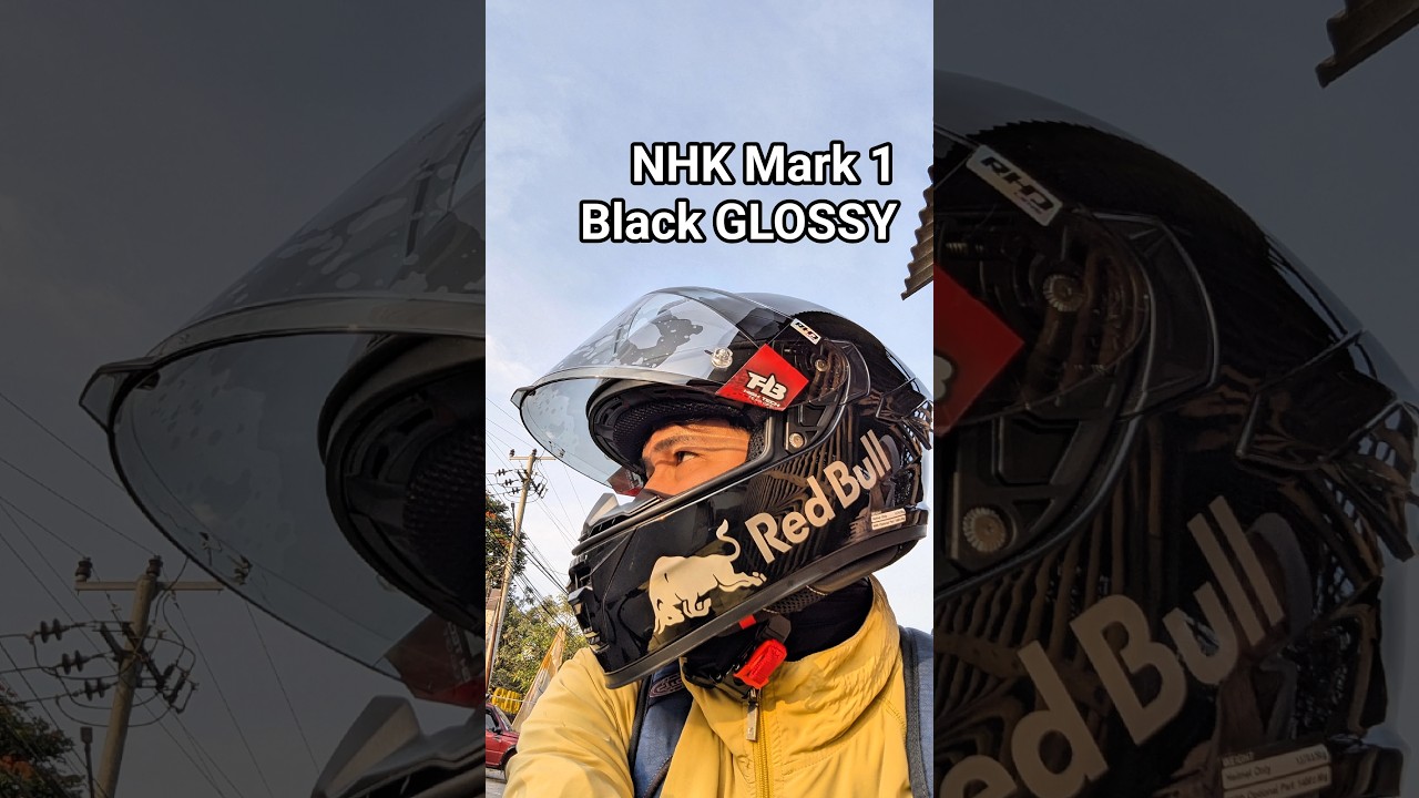 Singkat Review NHK Mark 1 Black Glossy Red Bull Sticker Helm Keren Murah