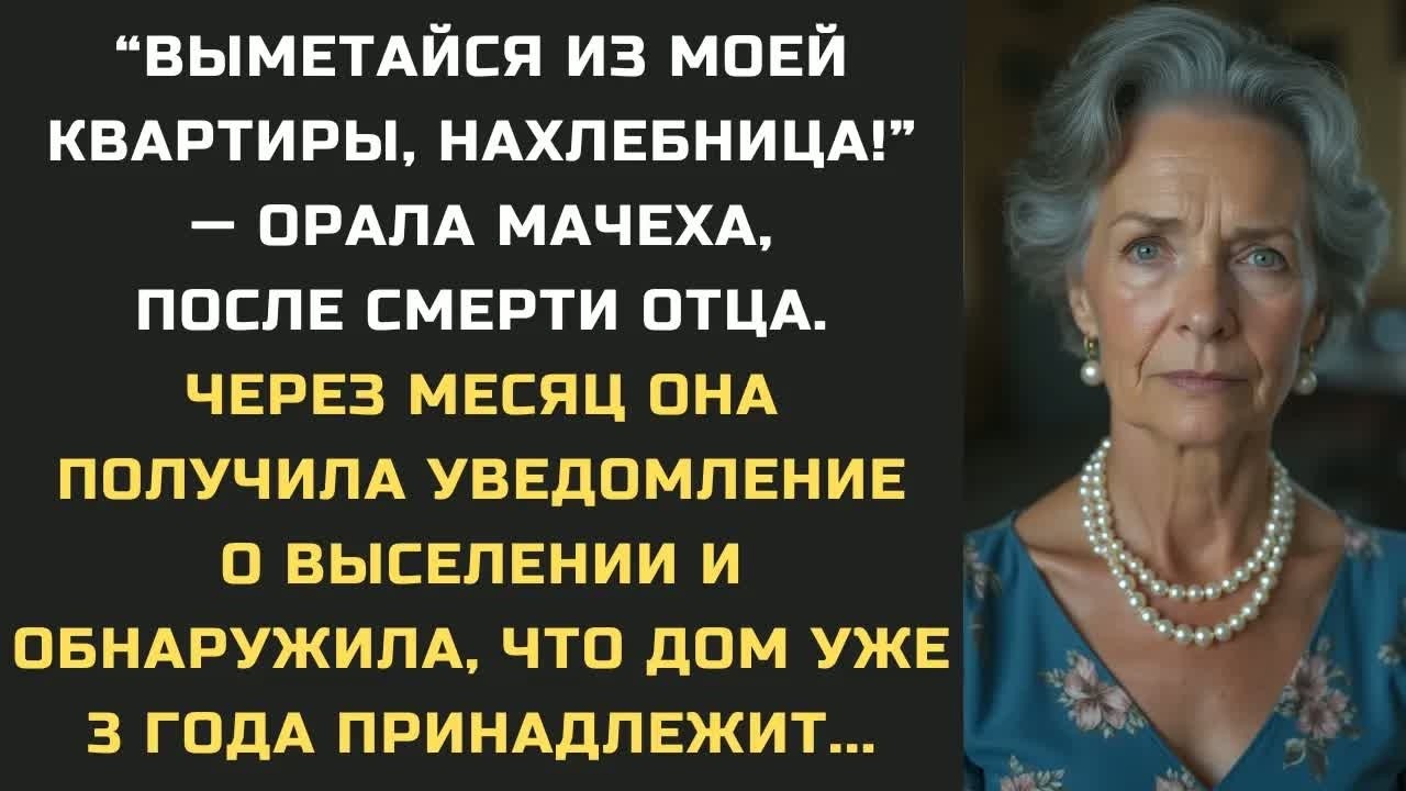 'Выметайся из МОЕЙ квартиры, нахлебница!' орала мачеха, после смерти отца. Через месяц она получила
