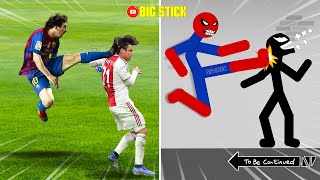 8 Min Real Football vs Stickman | Stickman Dismounting funny moments | Best Falls #29