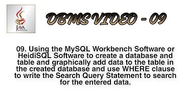 DBMS-9    Use the WHERE Clause to write the Search Query Statement to search for the entered data