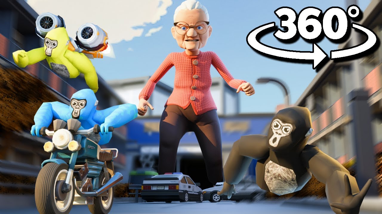360° VR I Am Cat X Gorilla Tag: Giant Granny in The City - YouTube