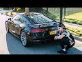 شاهد شاب يبلغ من العمر 19 سنة ومن خلال أرباحه على قناته على اليوتوب قام بشراء سيارة 2017 AUDI R8 الرياضية الجديدة والذي يبلغ ثمنها 160 ألف دولار