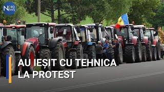 Fermierii din nordul Moldovei au ieșit cu tehnica la protest