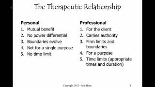 211 Counselling (Lesson 2) Therapeutic Relationship