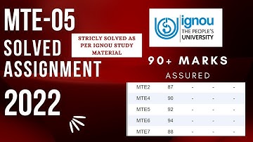 MTE 05 Solved Assignment 2022 (Assured 90+ Marks)