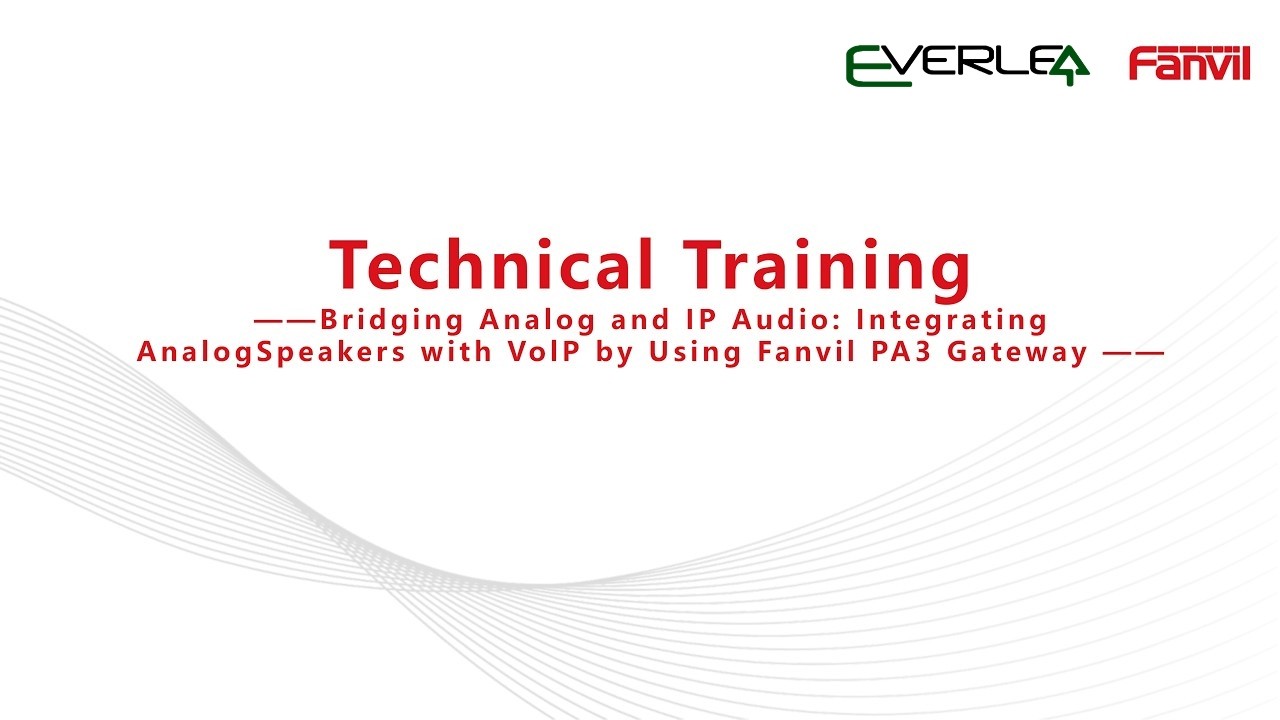 Bridging Analog and IP Audio Integrating analog speakers with VolP by using Fanvil PA3 Gateway