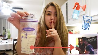 HUSBAND DRINKS MY BREAST MILK *PRANK* (HILARIOUS)