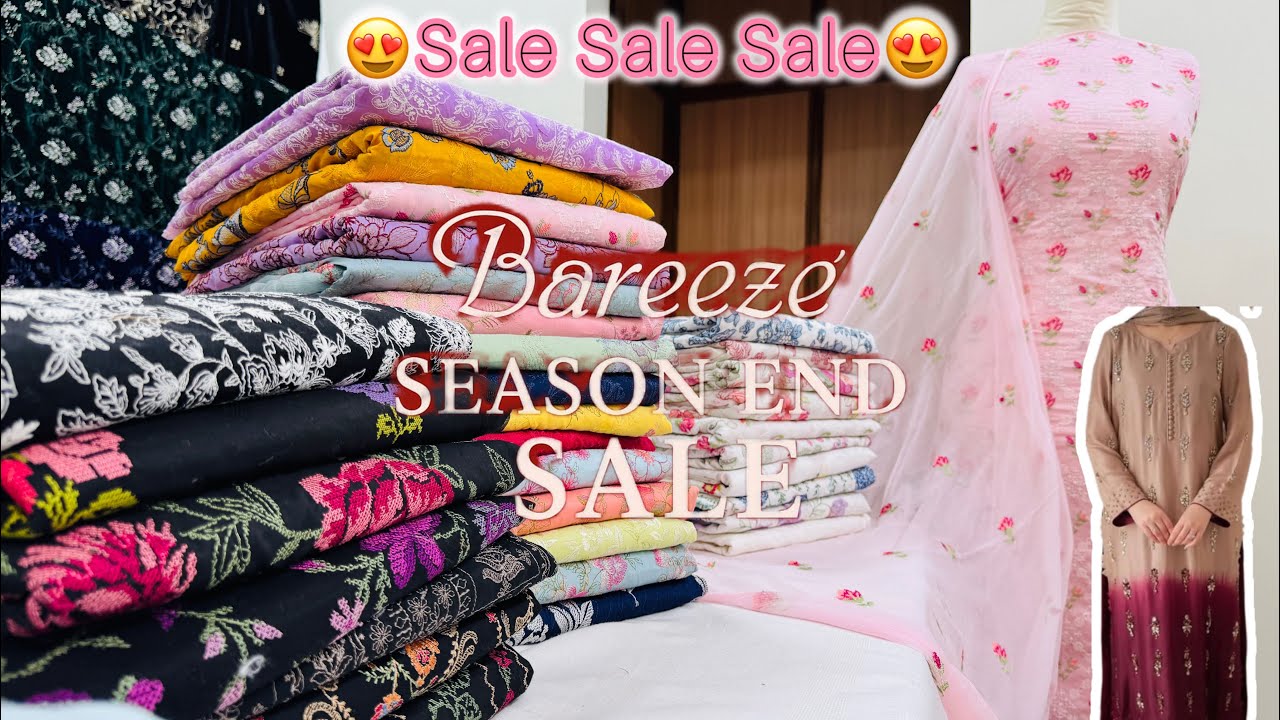 Sale Sale Sale On Bareeze Lawn Collection 3pcs Pure Chiffion Dupatta Designer Pakistani Dress!