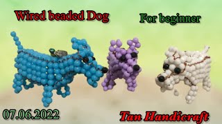 Tutorial ke 738 - Wired Beaded Dog keychain step by step for beginners
