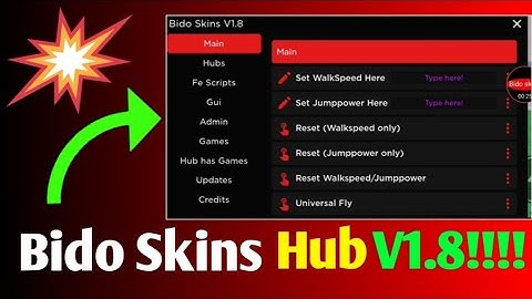 Bido Skins New Script Bido Skins Hub V1.8 Arceus X/Delta X/Fluxus Android 2023