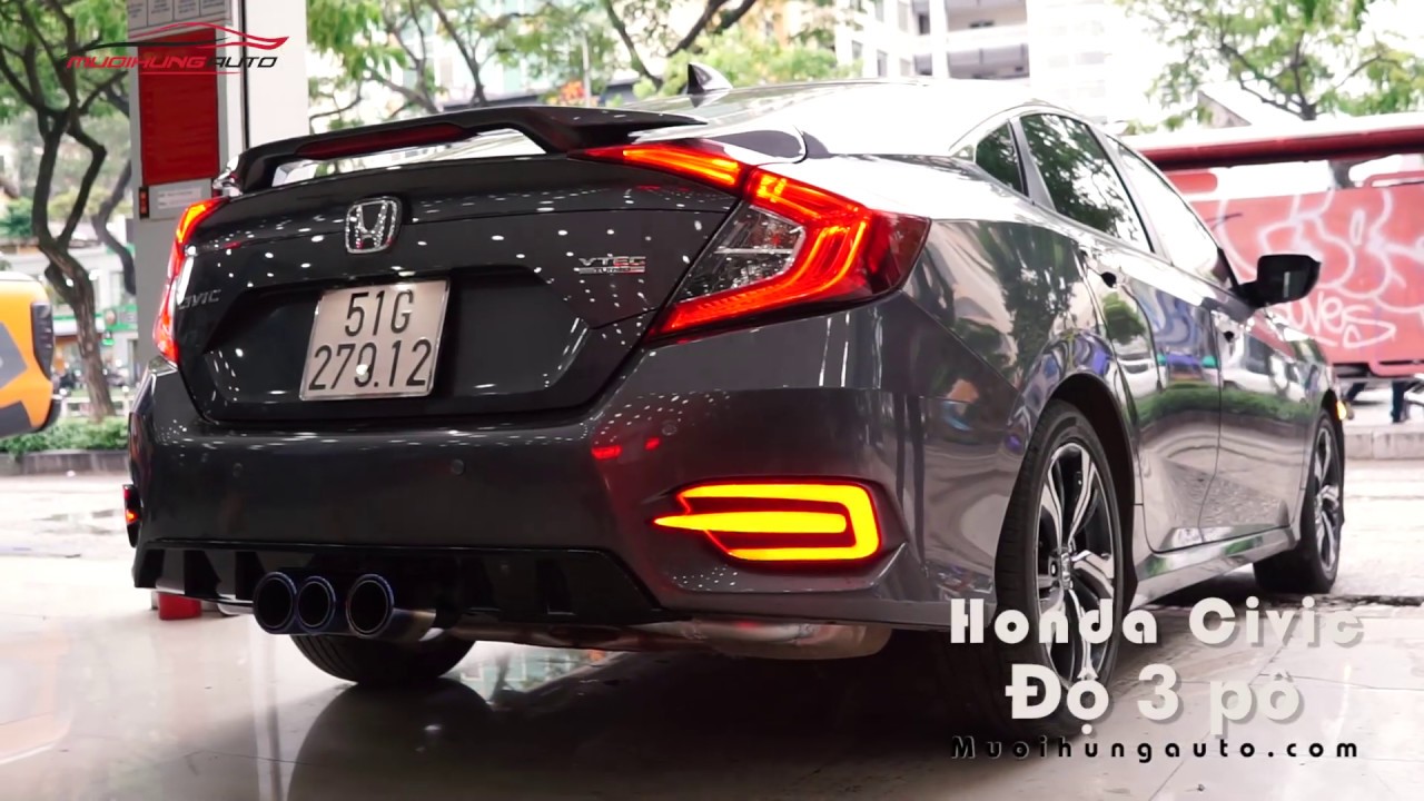 HONDA CIVIC độ 3 pô giữa cực chất tại Mười Hùng Auto - YouTube