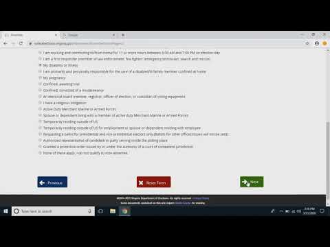 2020 Virginia Absentee Ballot Tutorial