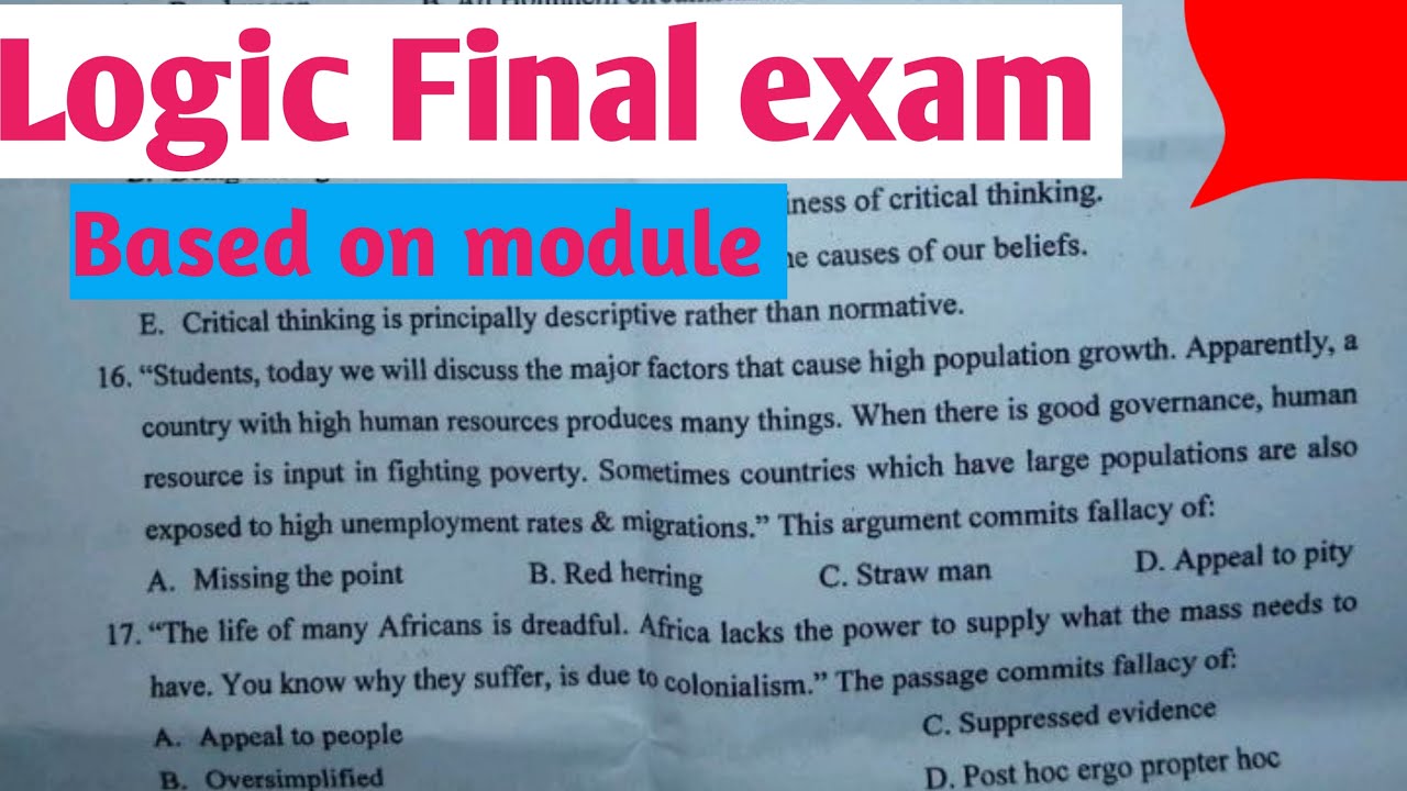 Logic(ሎጂክ) Final exam 