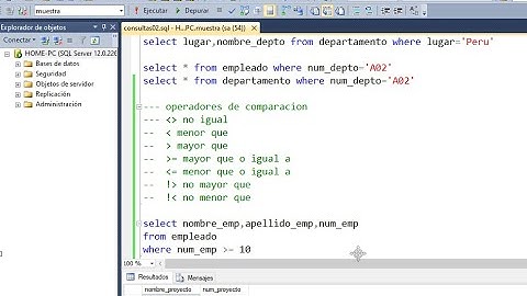 SELECT - OPERADORES COMPARACIÓN - SQL Server Management Studio - Parte 21