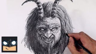 how to draw krampus sketch tutorial