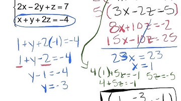 Solving Three Variable Systems - Elimination